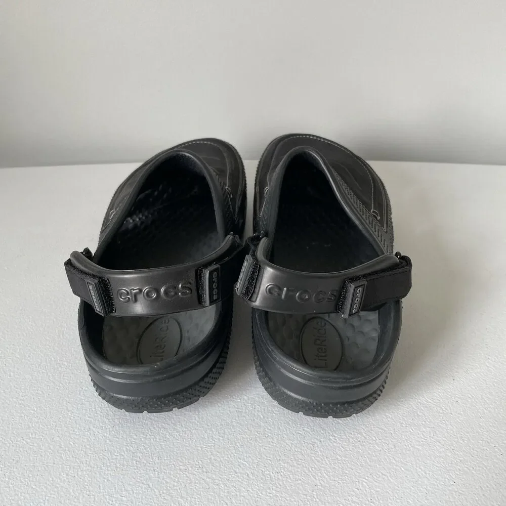 Crocs Men's Classic Yukon Vista II LiteRide Clog Sandal Black/Slate Grey Size 11
